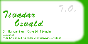 tivadar osvald business card